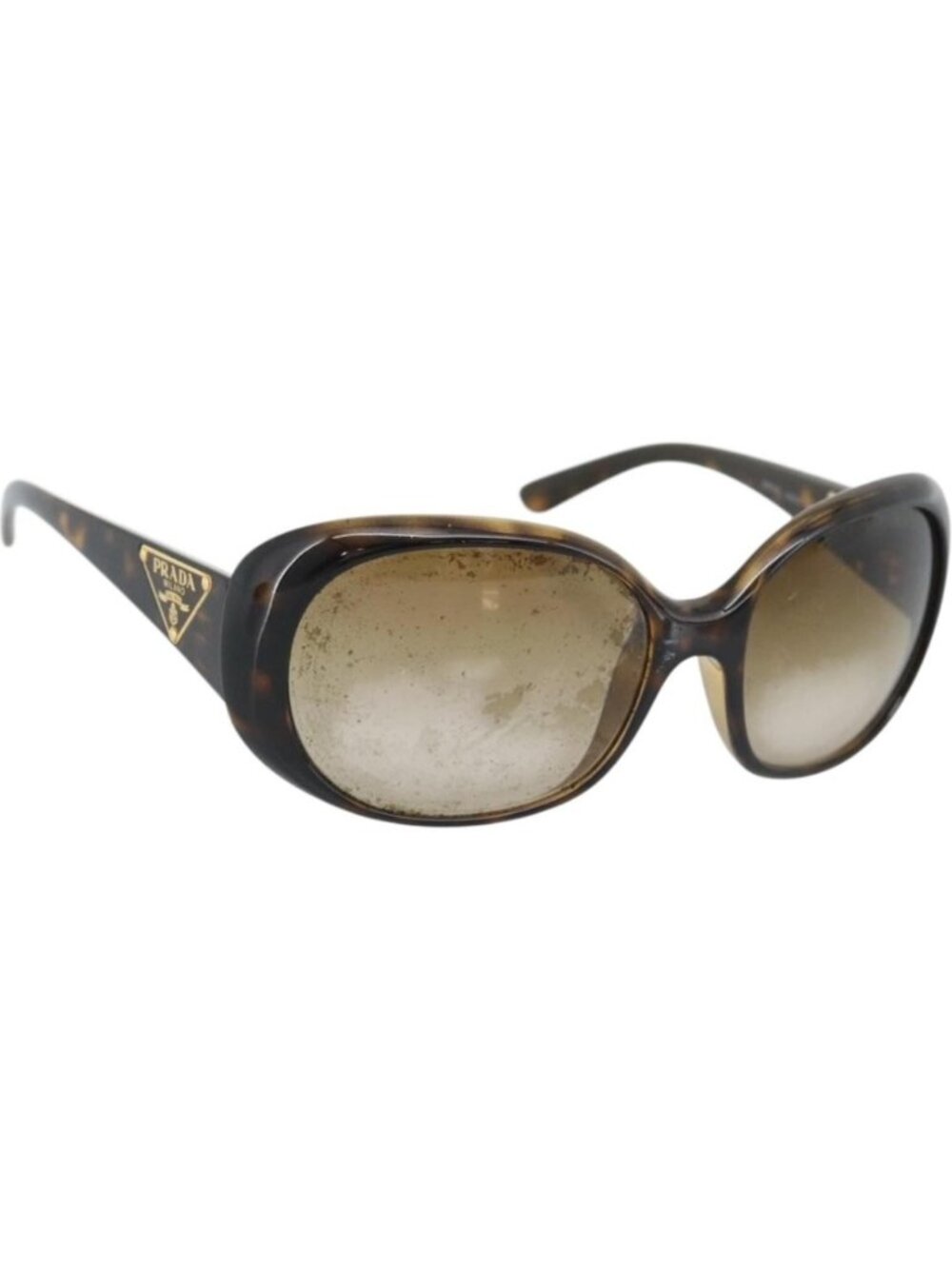 PRADA Sunglasses Plastic Brown Gold